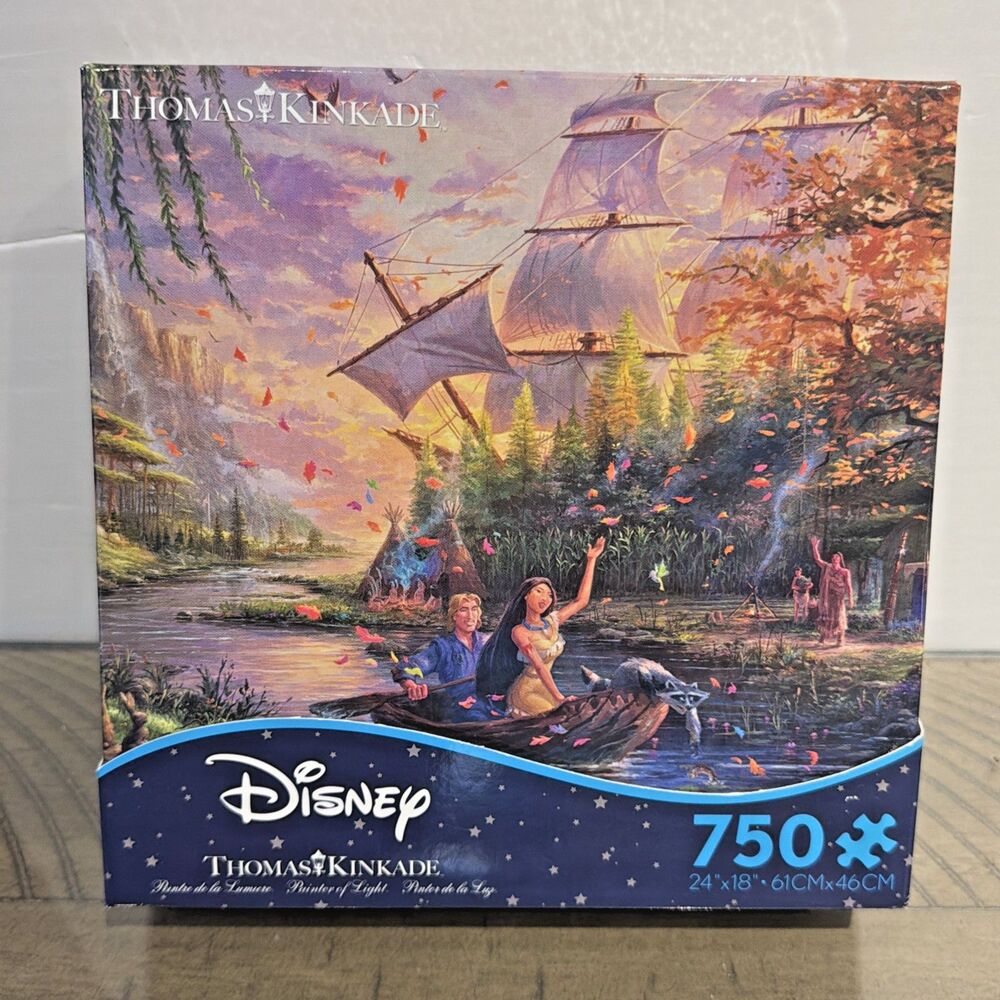 Disney Pocahontas puzzle Thomas Kinkade 750 Piece Jigsaw Puzzle New Sealed